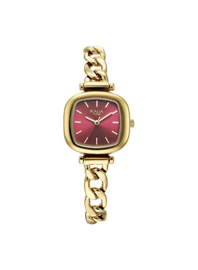 تيتان Women Analog Display Watch With Gold Stainless Steel Strap - 95302YM01