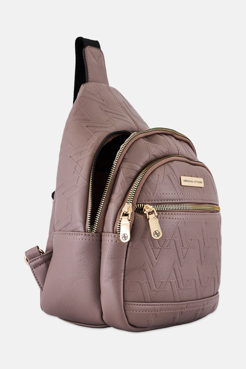 ADRIENNE VITTADINI Women Brand Logo Sling Back, Mauve - Image 3