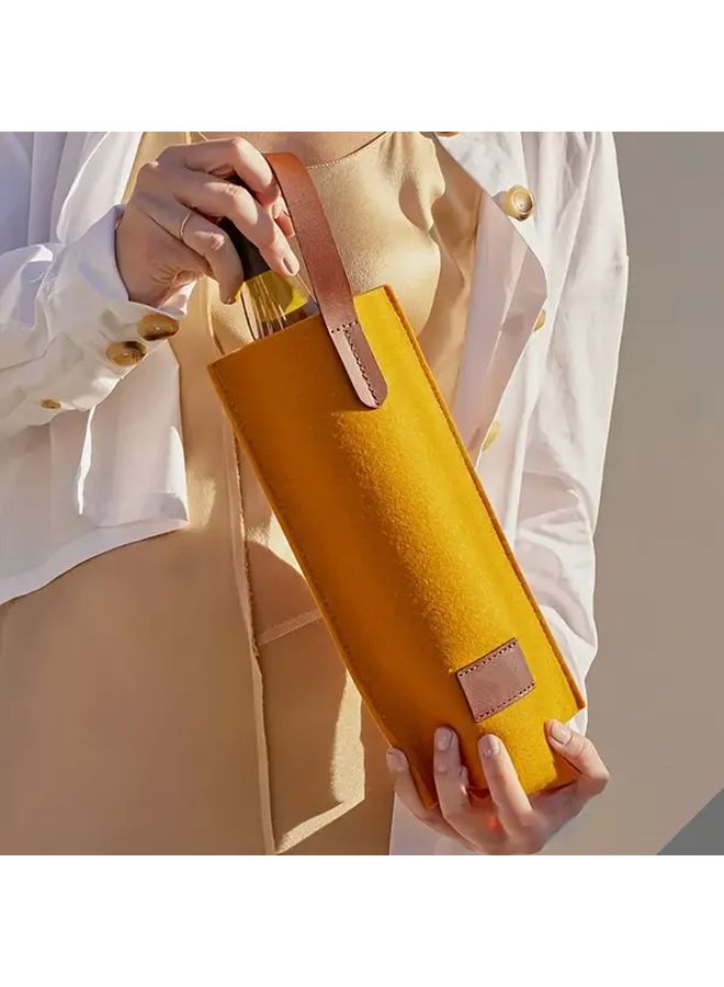 Black Felt Wine Bottle Insulation Set 4PCS Portable Champagne Storage Bag For Outdoor Camping Parties Gift - Image 4