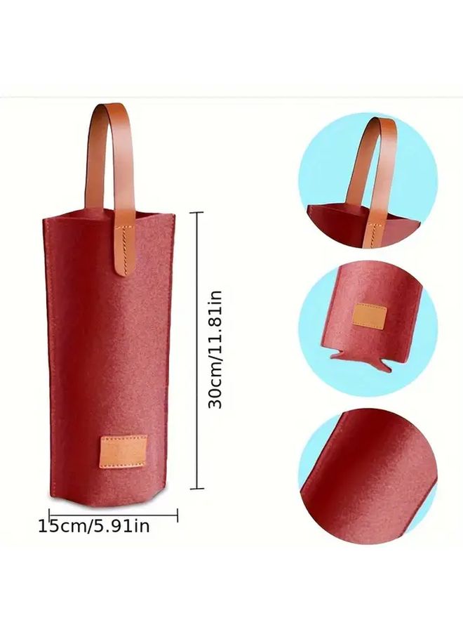 Black Felt Wine Bottle Insulation Set 4PCS Portable Champagne Storage Bag For Outdoor Camping Parties Gift - Image 5
