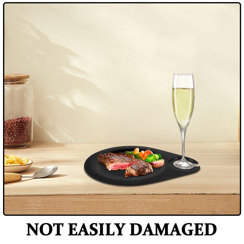 Appetizer Plate Plate With Glass Holder Tray Cheese Board Cooked Food Tray Outdoor Plate Charcuterie Boards Topper - Image 3