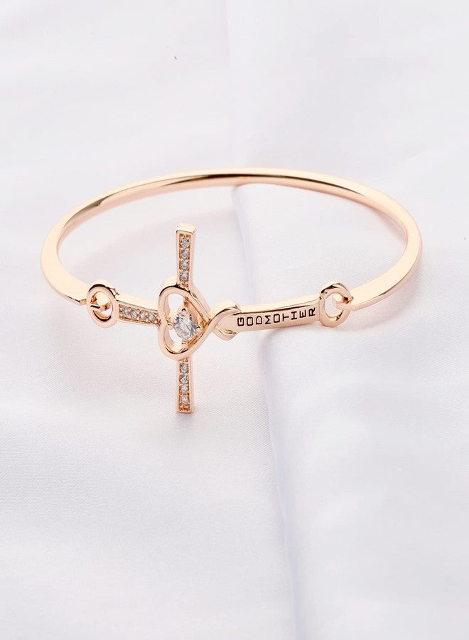 WUSUANED Infinity Love Heart Cross Bracelet Godmother Jewelry For Godmothers Baptism Gift For Godmother (Godmother rose gold) - Image 5