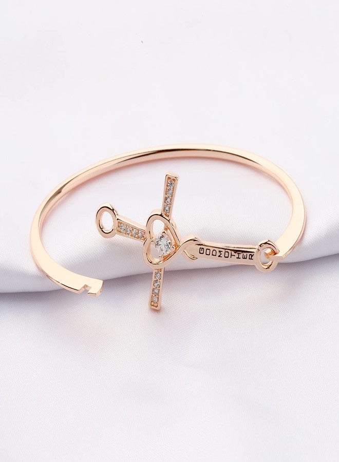 WUSUANED Infinity Love Heart Cross Bracelet Godmother Jewelry For Godmothers Baptism Gift For Godmother (Godmother rose gold) - Image 4