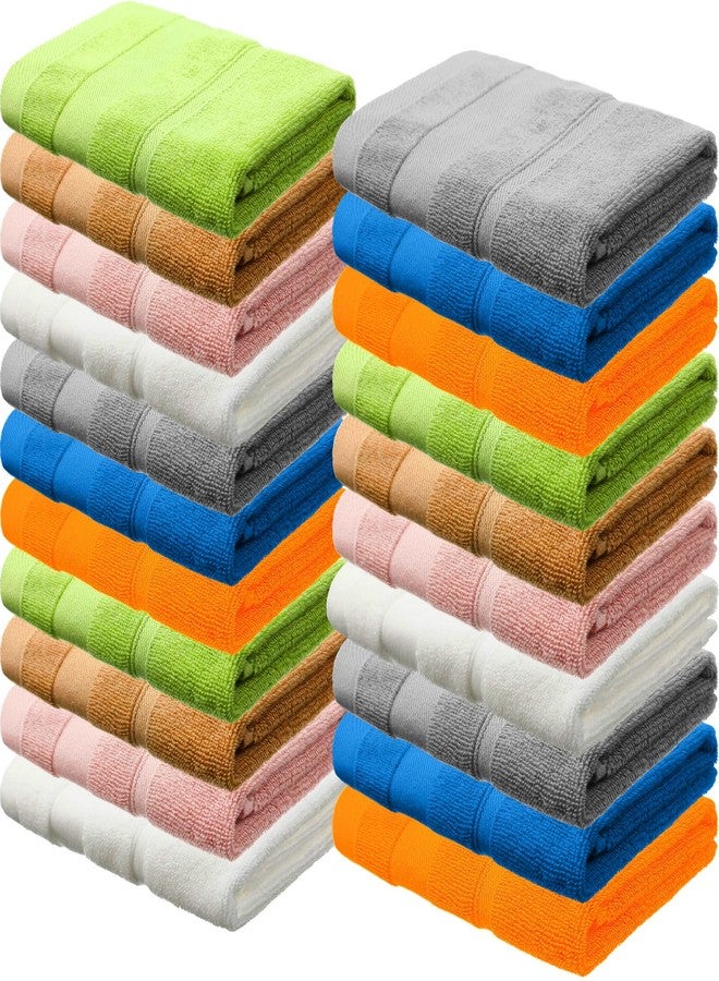 Mindsoft مجموعة من 21 منشفة وجه من مايندسوفت 14" × 14" مناشف يدوية ماصة وناعمة مجموعة بالجملة 100% قطن مصنوعة من الخيوط الدائرية لمناشف الحمام والصالة الرياضية (متعددة الألوان) - Image 1