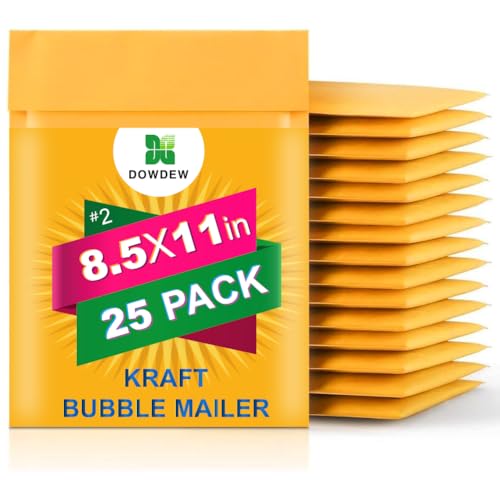 DowDew Kraft Bubble Mailers [25 Pack] Mailing Packing Envelopes #2 (8.5" x 11") - Image 5