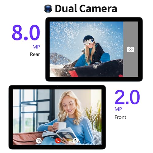 PRITOM TAB11 10'' Tablet Android, Octa-Core, 128GB, Wi-Fi 6, HD IPS Display, Dual Camera, Bluetooth, FM, USB C, Tablet with Case - Image 4