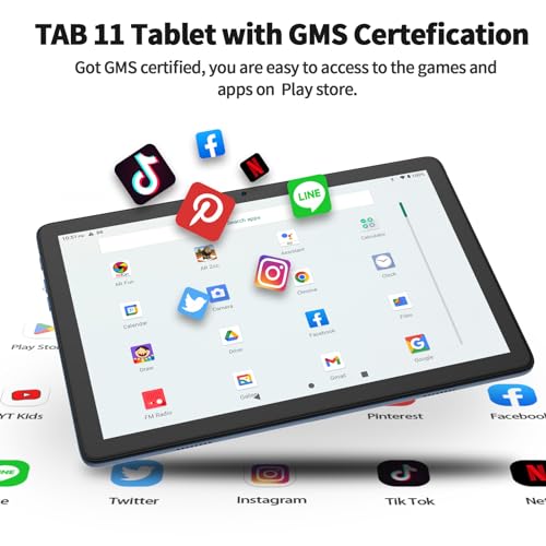 PRITOM TAB11 10'' Tablet Android, Octa-Core, 128GB, Wi-Fi 6, HD IPS Display, Dual Camera, Bluetooth, FM, USB C, Tablet with Case - Image 3