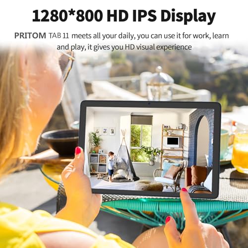 PRITOM TAB11 10'' Tablet Android, Octa-Core, 128GB, Wi-Fi 6, HD IPS Display, Dual Camera, Bluetooth, FM, USB C, Tablet with Case - Image 5