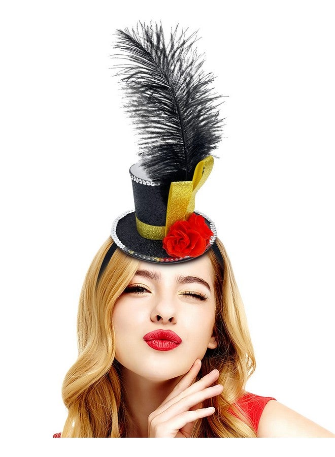 بنيكيون عصابة رأس نيكيون توب هات، قبعة صغيرة على عصابة رأس مع ريش، إكسسوارات أزياء رينج ماستر للأطفال، الهالوين، الكرنفال، الحفلات، ماردي غرا، الكريسماس، ستيم بانك - Image 2