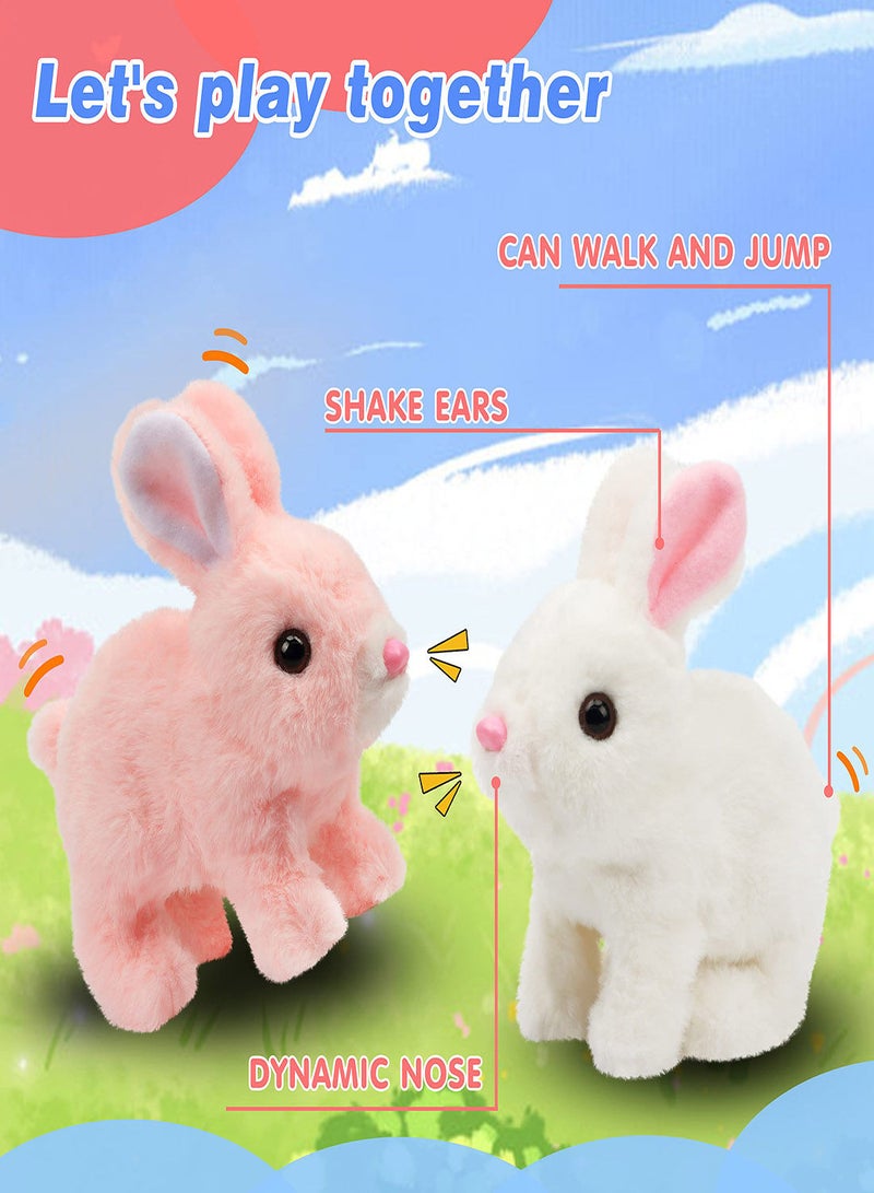 SYOSI Interactive Electronic Pet, Hopping Rabbit Plush Bunny Toy with Sounds Movements Animated Walking Wiggle Ears Twitch Nose Gift for Toddlers Birthday, Stuffed Animal Electric Gift - Image 3