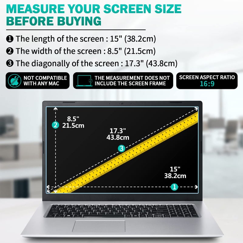 FFORITO F FORITO 2-Pack 17.3 inch 16:9 Anti Blue Light Matte Laptop Screen Protector, Compatible with 17.3â€ HP/Lenovo/Acer/ASUS/MSI Laptop, Anti Glare Anti Scratch - Image 2