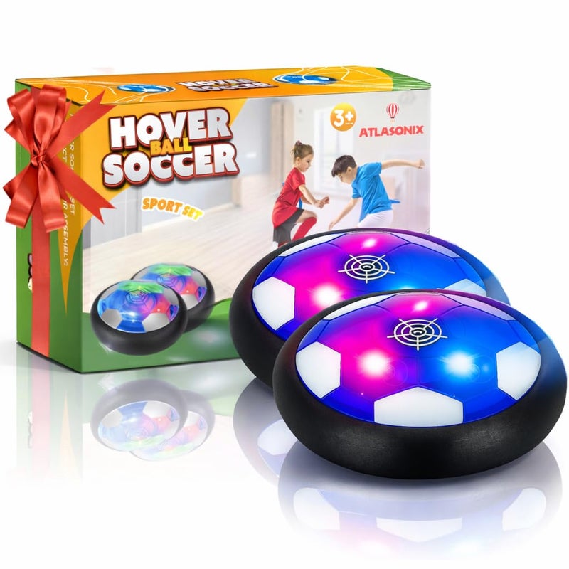 Atlasonix Hover Soccer Ball Indoor Soccer Ball Indoor Flying Toy Games 2 Floating Disk Boy Birthday Gifts Indoor Silent Game 2 in 1 Pack - Image 2