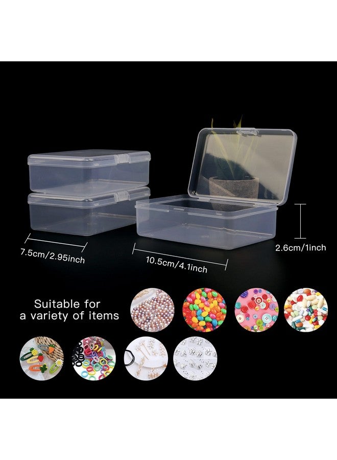 Rocutus Clear Plastic Beads Storage Containers Empty Mini Storage Containers Box,12 Pack Plastic Storage Containers with Lids,Beads Storage Box with Hinged Lid for Beads,Earplugs,Pins, Small Items (4.1 x 2.9 - Image 2