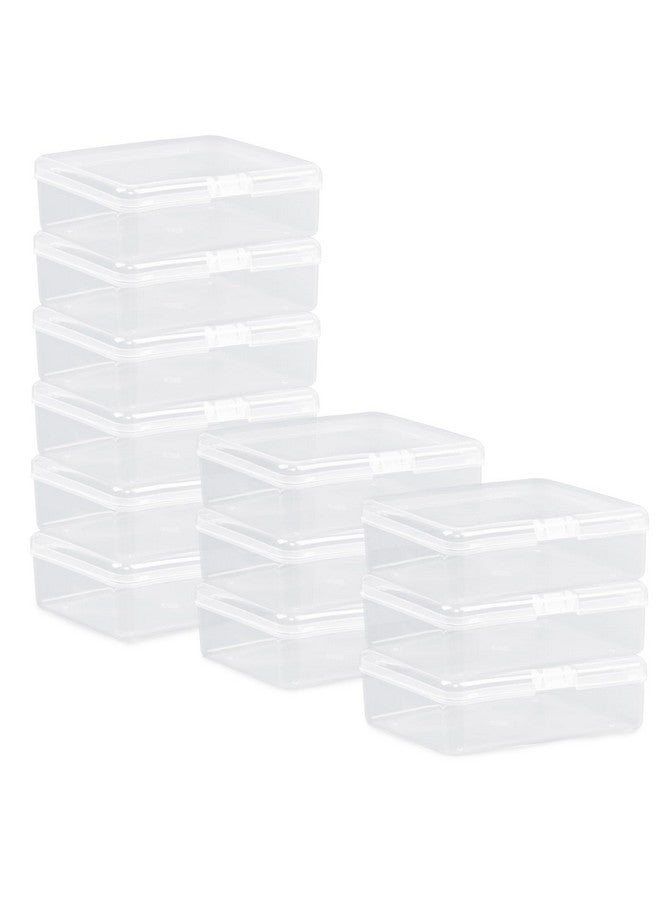 Rocutus Clear Plastic Beads Storage Containers Empty Mini Storage Containers Box,12 Pack Plastic Storage Containers with Lids,Beads Storage Box with Hinged Lid for Beads,Earplugs,Pins, Small Items (4.1 x 2.9 - Image 1