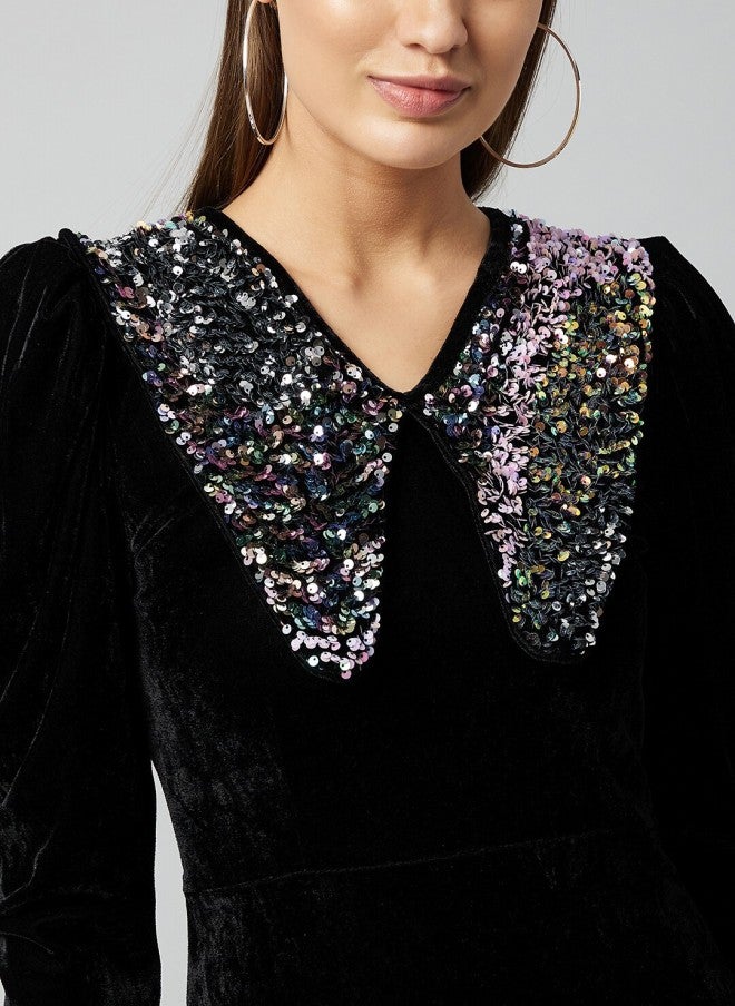 Athena Velvet Sheath Dress for Women - Image 2