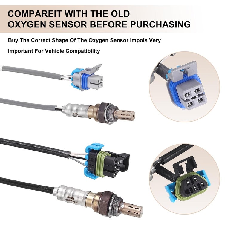BLPextrm Oxygen O2 Sensor Set for 2003-2006 Cadillac Escalade, Chevy Silverado, GMC Yukon, Hummer H2 - Upstream and Downstream Replacement - Image 4