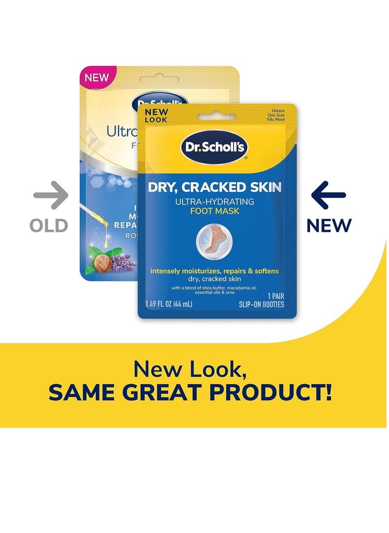 Dr. Scholl's Dr. Scholl's Dry, Cracked Skin, Ultra Hydrating Foot Mask, 3 Pairs Moisturizing Socks: Intensely Moisturizes Repairs and Softens Rough Dry Skin with Urea & Essential Oils for Dry Cracked Feet  - Image 2