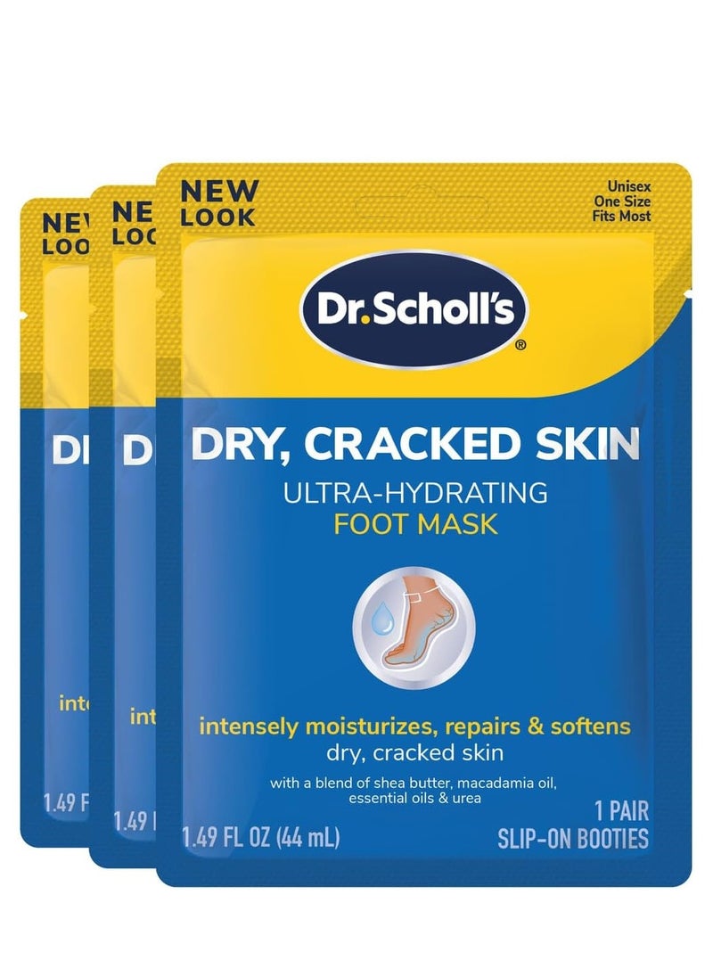 Dr. Scholl's Dr. Scholl's Dry, Cracked Skin, Ultra Hydrating Foot Mask, 3 Pairs Moisturizing Socks: Intensely Moisturizes Repairs and Softens Rough Dry Skin with Urea & Essential Oils for Dry Cracked Feet  - Image 1
