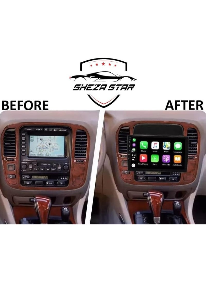 SHEZA STAR Android Car Stereo for Lexus LX470 Toyota LC100 1998-2002 4GB RAM 64GB ROM Support Carplay, M-Link Wi-Fi BT, Radio GPS, 9 Inch IPS Touch Screen with AHD Camera Included - Image 2