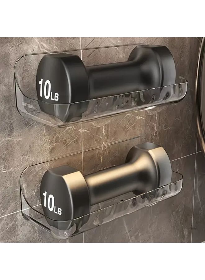 1pc White Resin Storage Shelf Wall Mounted Bathroom Organizer No Drilling Required Adhesive Mounting Easy Installation Toiletries Cosmetics Holder Shower Caddy Modern Minimalist Accessory For Compact Spaces Sturdy And Easyclean Large Size - Image 5
