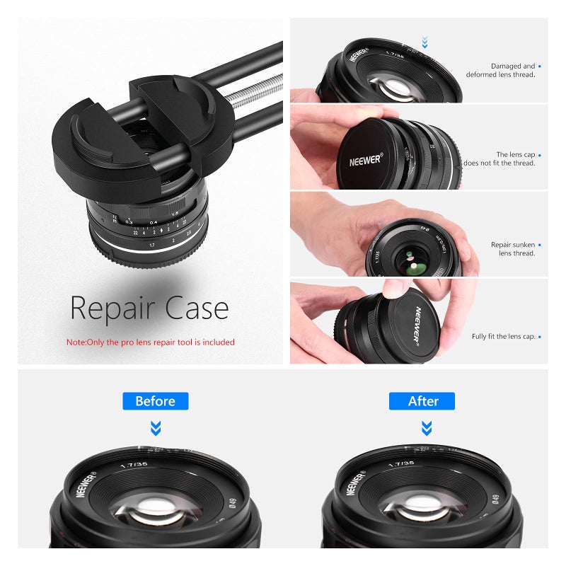 Neewer Camera Lens Vise Repair Tool for Lens and Filter, Ring Adjustment Range 27mm to 130mm, Steel Construction - Image 5