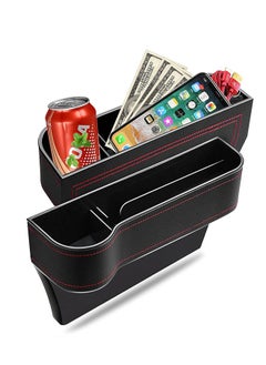 Bukela Car Seat Gap Filler Organizer, 2 Pack Multifunctional Car Seat Organizer, Auto Console Side Storage Box with Cup Holders 2 Seat Hooks for Drink, Car Organizer Front Seat for Holding Phone, Sunglasses  - Image 1