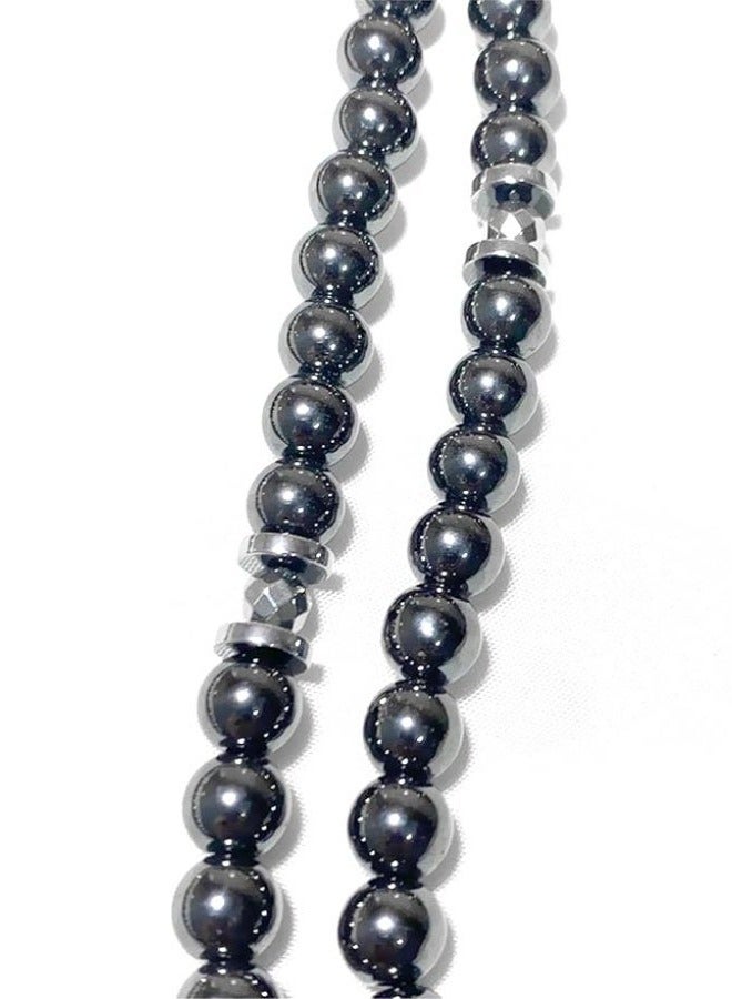 Hematite Prayer Beads (99 Beads) – 8mm Black Stone Rosary with Silver Separators, Metal Closure, Gift Pouch - Image 5