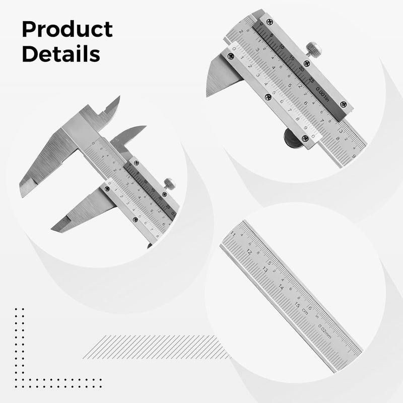 فرجار الفولاذ المقاوم للصدأ مع قرص فيرنيه 200 مم أداة قياس صناعية عالية الدقة Yb5002A G - Image 4