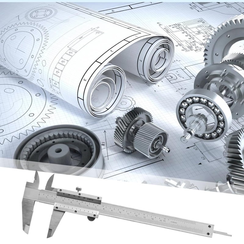 فرجار الفولاذ المقاوم للصدأ مع قرص فيرنيه 200 مم أداة قياس صناعية عالية الدقة Yb5002A G - Image 3