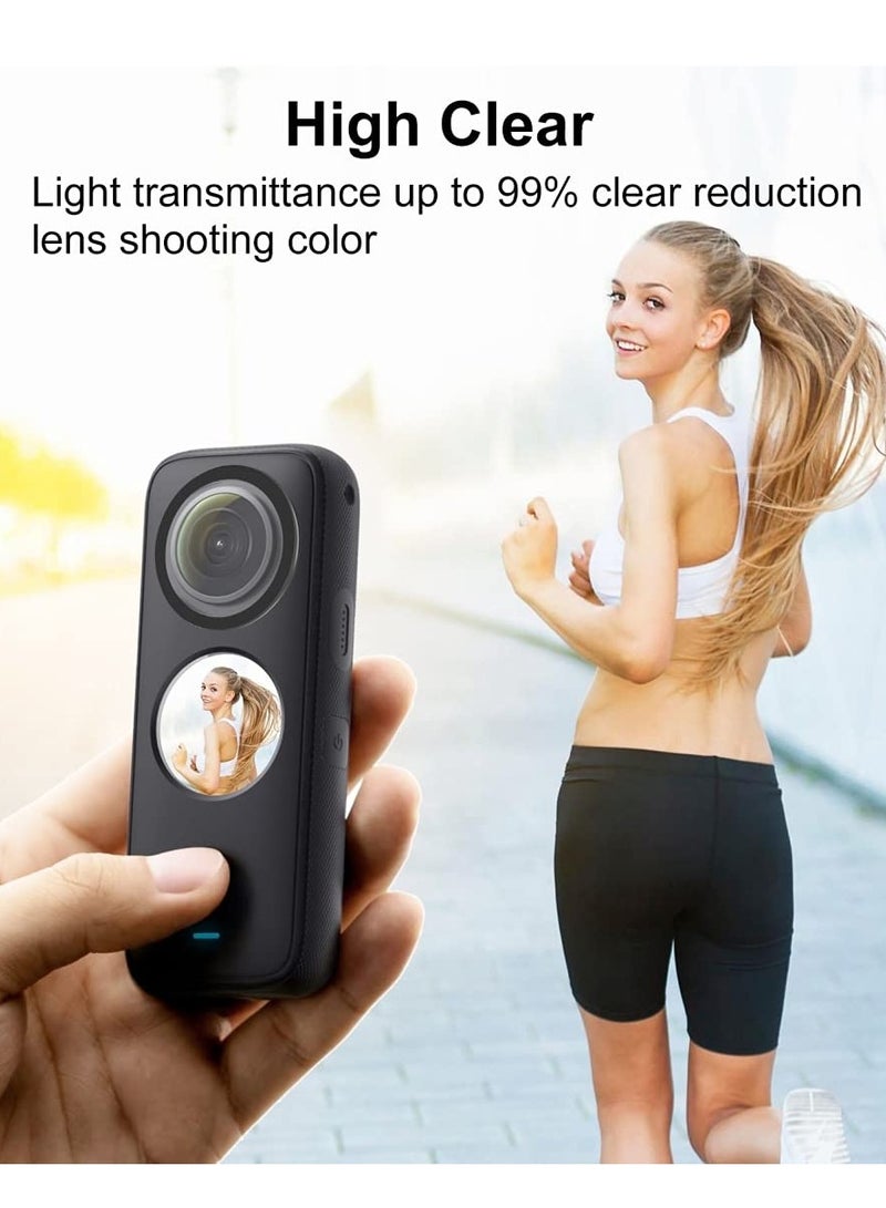 Protective Lens Cover for Insta360 ONE X2 - 2-Piece Adhesive UV Mirror Protector for Sports Camera, Waterproof and Durable Panorama Lens Accessories. - Image 5