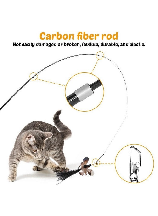عصا MiOYOOW Cat Toys، قضيب قابل للسحب للقطط مكون من 3 أقسام، ألعاب تفاعلية للقطط بمقبض EVA غير قابل للانزلاق للقطط الداخلية والقطط الصغيرة (لا يشمل الاستبدال) - Image 3