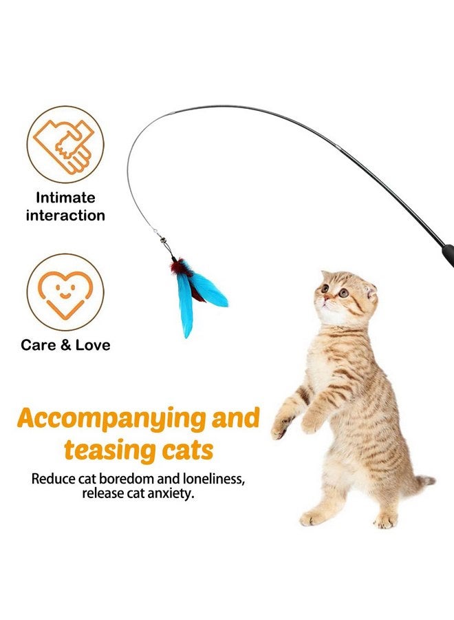 عصا MiOYOOW Cat Toys، قضيب قابل للسحب للقطط مكون من 3 أقسام، ألعاب تفاعلية للقطط بمقبض EVA غير قابل للانزلاق للقطط الداخلية والقطط الصغيرة (لا يشمل الاستبدال) - Image 4