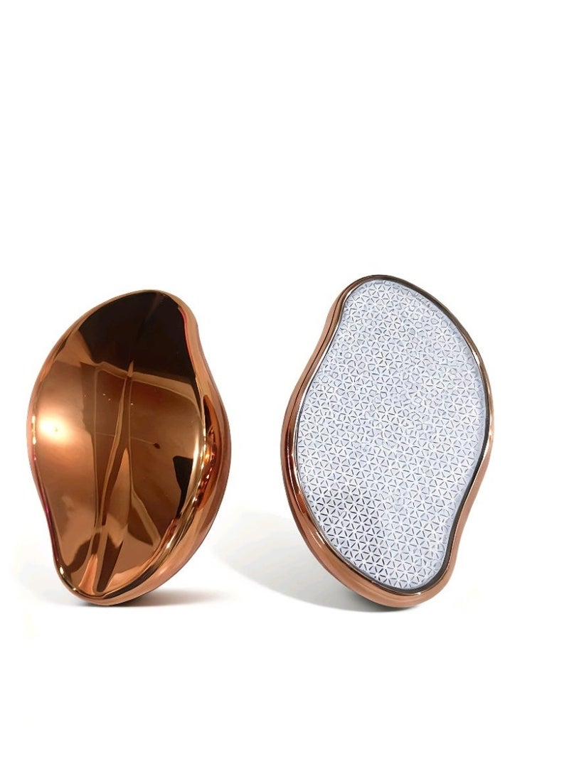 مبرد قدم نانو جلاس برو من قطعتين - مزيل للكالو للقدمين - مقشر للجلد الميت من الكعبين - أداة باديكير وسبا للنساء والرجال - مزيل للكالو من القدمين - كريستال ذهبي - Image 1