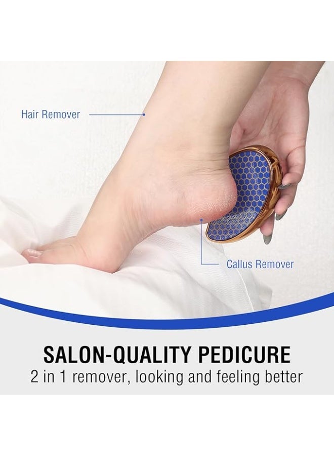 مبرد قدم نانو جلاس برو من قطعتين - مزيل للكالو للقدمين - مقشر للجلد الميت من الكعبين - أداة باديكير وسبا للنساء والرجال - مزيل للكالو من القدمين - كريستال ذهبي - Image 2