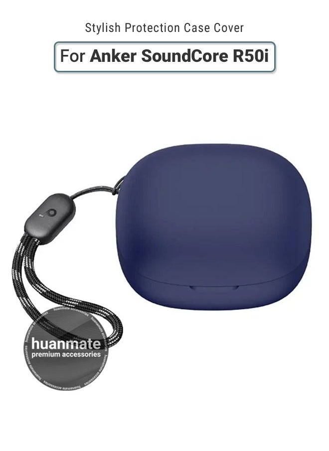 huanmate Anker SoundCore R50i Silicone Case Cover - Dark Blue - Made with Soft Silicone, Lightweight & Durable - Stylish Design, Accurate Cut-outs, Easy Installation & Removal  - Image 1