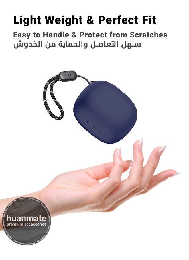 huanmate Anker SoundCore R50i Silicone Case Cover - Dark Blue - Made with Soft Silicone, Lightweight & Durable - Stylish Design, Accurate Cut-outs, Easy Installation & Removal  - Image 3