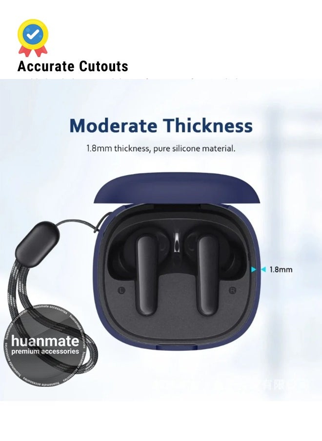 huanmate Anker SoundCore R50i Silicone Case Cover - Dark Blue - Made with Soft Silicone, Lightweight & Durable - Stylish Design, Accurate Cut-outs, Easy Installation & Removal  - Image 5