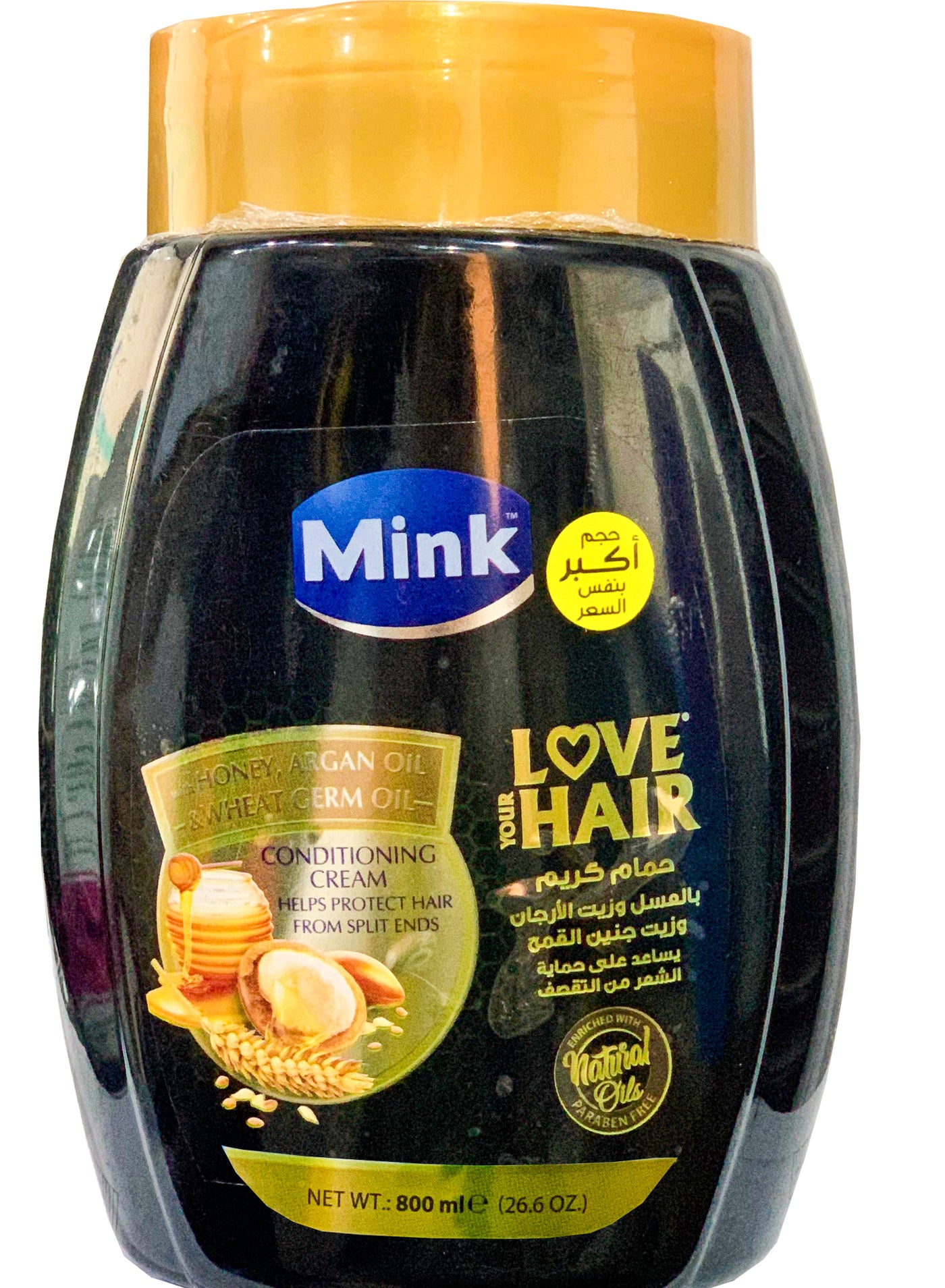 Mink Hair Conditioning Cream With Honey Argan Oil And Wheat 800 ml