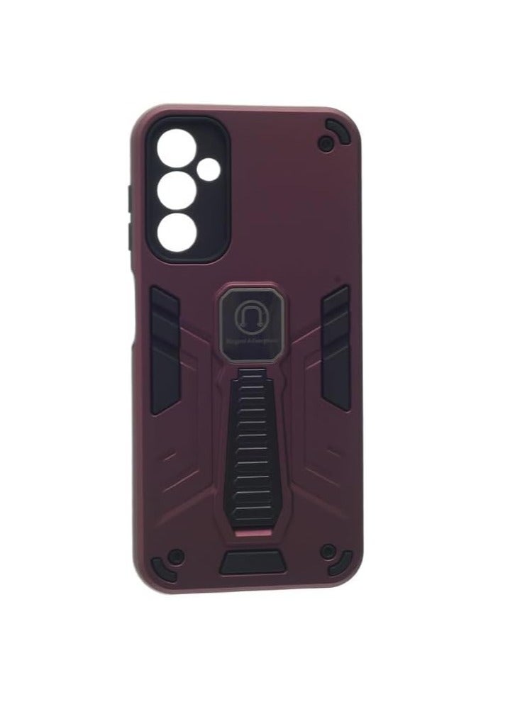 Hard Silicone Back Cover with Magnetic Kickstand for Samsung Galaxy A14 - Burugndy - Image 1