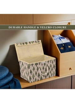 Kuber Industries Kuber Industries Set of 3 Small Foldable Organisers for Clothes - Closet Organizer for Toys, Books, Blankets, Space Saver Utility Box. Cream  - Image 4