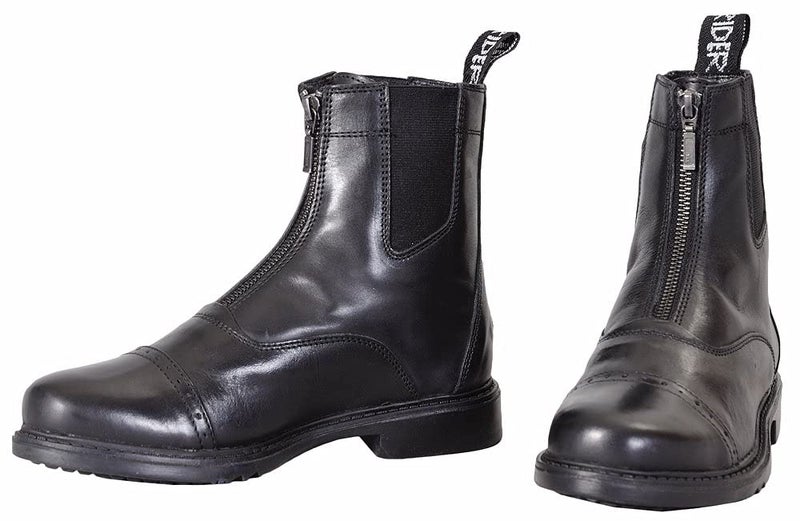 TuffRider Childrens Baroque Front Zip Paddock Boots with Metal Zipper Black 3