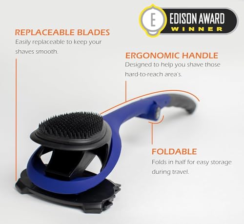 baKblade 20 Elite Back Shavers for Men The DIY Back Hair Shaver for Men with Safety Blade Technology Ergonomic Handle Wet or Dry Shaving Extra Blades Included - Image 3