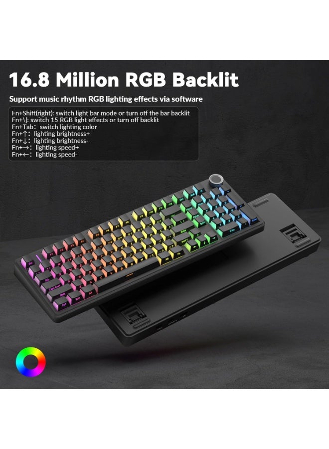 AULA F99 Pro Wireless Mechanical Keyboard Silent Version with Silent Cotton Candy Switch Tri-Mode BT 5.0 / 2.4GHz / USB-C Hot Swappable Gasket Mount Pre-Lubed Linear RGB Backlit Gaming Keyboard for PC Laptop Mac - Image 3