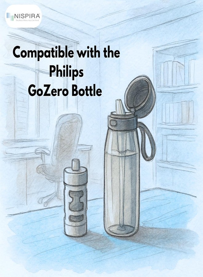 نيسبيرا فلتر مياه بديل من الكربون النشط من نيسبيرا، متوافق مع زجاجة مياه فيليبس جو زيرو اليومية، 6 قطع - Image 4