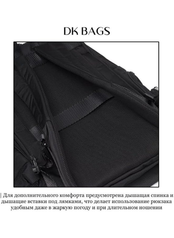 Black Laptop Backpack, Black, Heavy-Duty Canvas, Multi-Pocket, Waterproof, 47x35x19 cm, for University, Work and Travel - Image 5