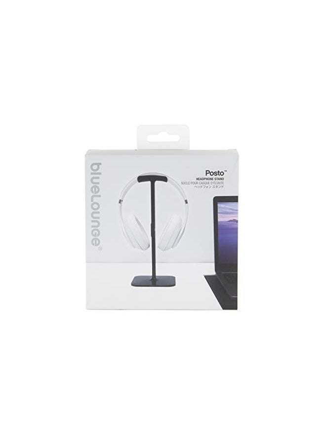 blueLounge - Posto 2.0 Universal Headphone Stand Flexible Headphone Holder Aluminum Body W Rubber Headrest Elegant Stand For Air Pods Studio Beats Bose And Other Headphones Black - Image 1