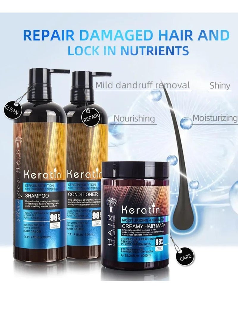 900ml Keratin Conditioner Keratin Smooth Deep Moisturizing Conditioner Volumizing Strengthening Thickening and Stimulate Hair Growth 98% Repair Damaged Hair Deep Cleansing Conditioner - pzsku/ZFF4080E2B4FD51619B12Z/45/_/1728908151/f88b6246-170e-4ae7-ab33-cff8c5a0bb87