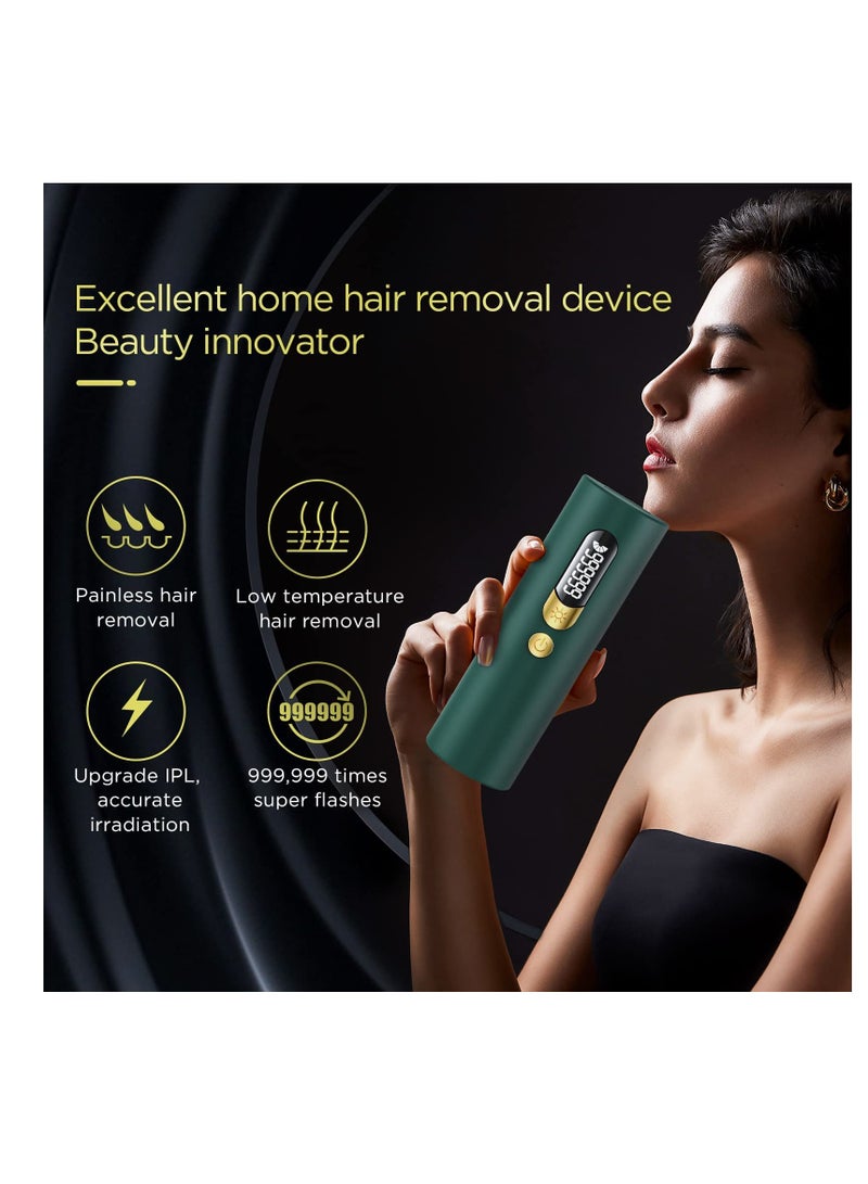 Excefore IPL Hair Removal Device Permanent Painless Cylindrical Laser Hair Removal with 2 Modes and 5 Levels for Men and Women Body, Face, Bikini, Home Use (Green) - Image 2