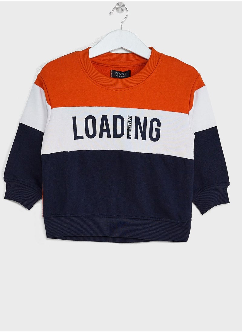 Boys Colorblock Sweatshirt And Jogger Set