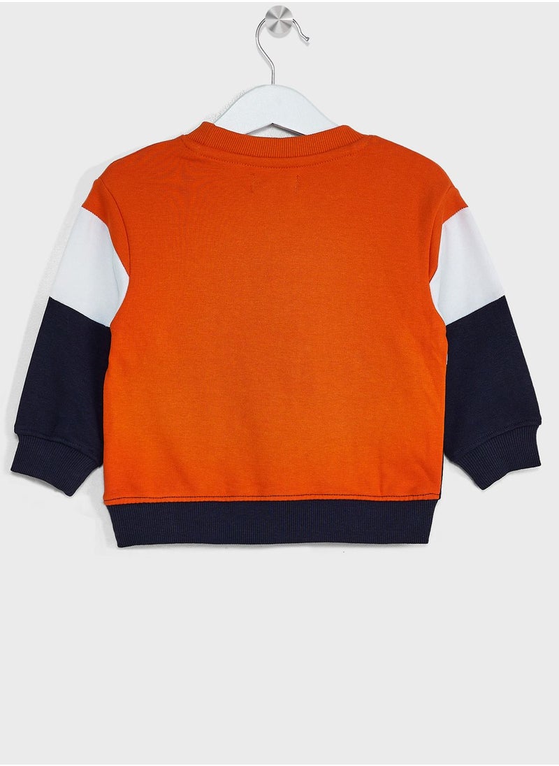 Boys Colorblock Sweatshirt And Jogger Set